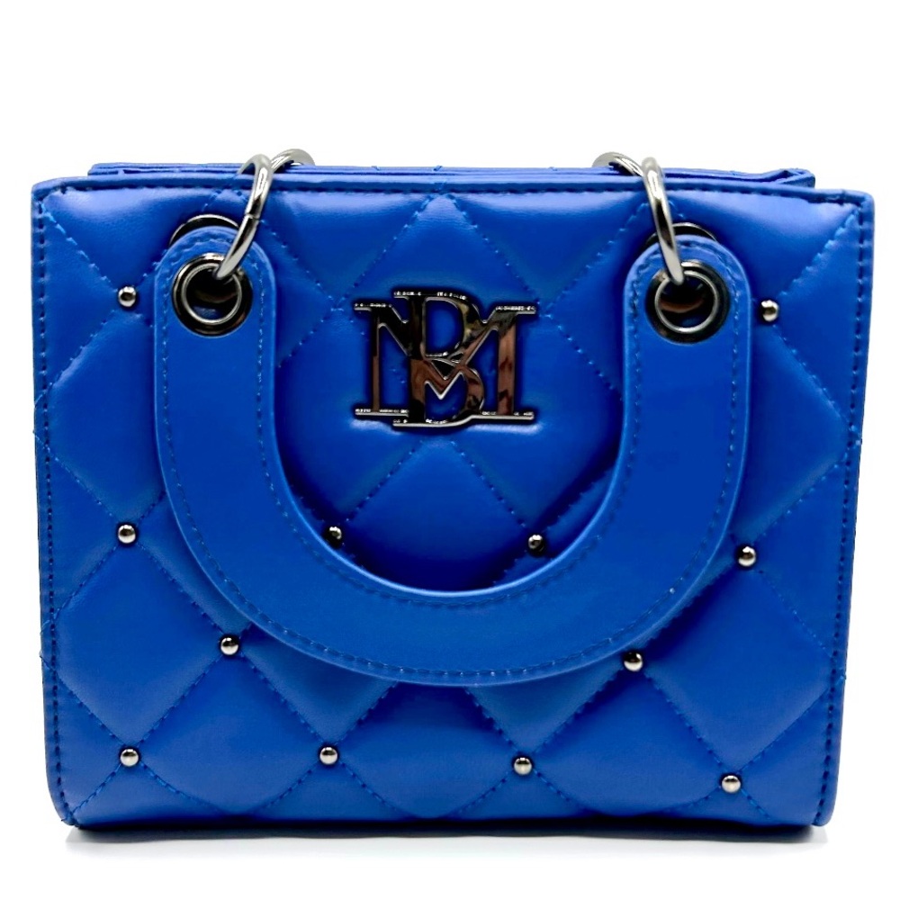 Badgley Mischka Royal Blue Small Quilted Hand Tote